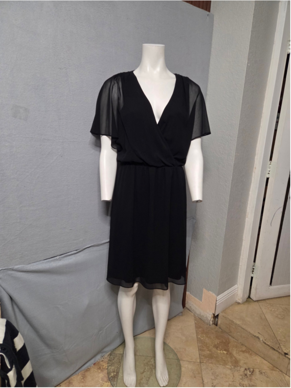Women's Lauren Ralph Lauren Black Midi Dress Size 10 p2p 19 I